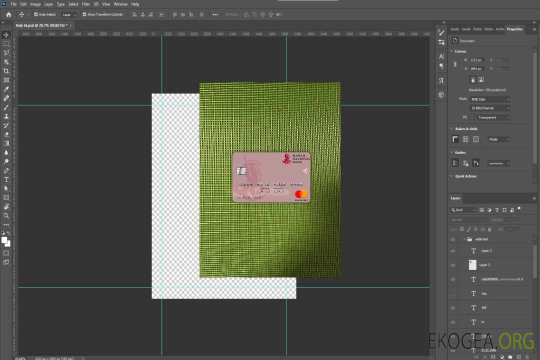 Hawaï, Hawaï National Bank mastercard photolook recto template